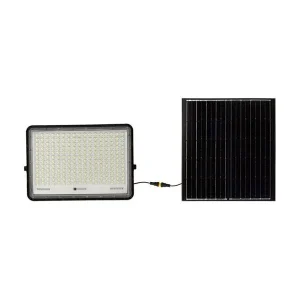 V-Tac 240W Solcelleprojektør LED - Sort inkl. solcelle, fjernbetjening, batteri - IP65 2600lm, RA80 | Stærkt tilbud