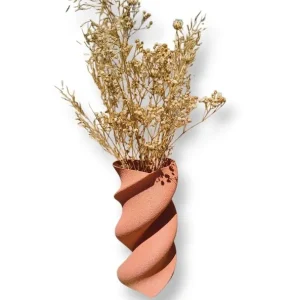 Bedst sælgende - Simiu - HEART TWIST - Vase - 20 cm - Støvet rosa