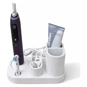 Ekstra rabat - Simiu - DENTIA - Oral-B iO Tandbørsteholder - Hvid-marmor