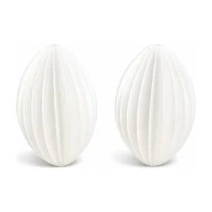 Simiu - Juleophæng - 6 cm - Oval - Silkehvid - 2 pak | Supergod pris