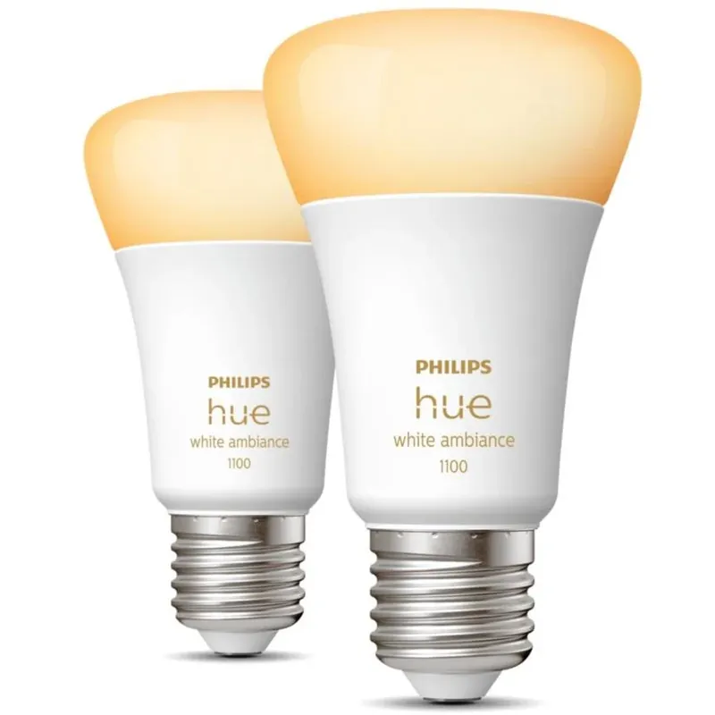 Philips Hue White Ambiance E27 - 2-pak Smart LED (75 W) | Fabrikspris