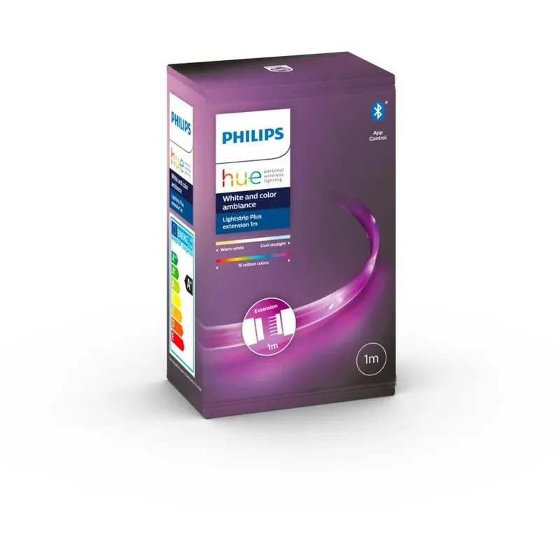 Philips Hue Lightstrip Plus - 1 m Forlænger for Smarte Lysopsætninger - Lav pris