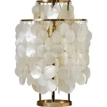 Verpan Fun 2TM Bordlampe - Brass/Messing & Perlemorsskaller Skulpturel Design | Spar mere