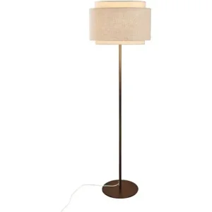 Skarp pris | TAKAI GULVLAMPE BRUNERET MESSING/HØR STOF