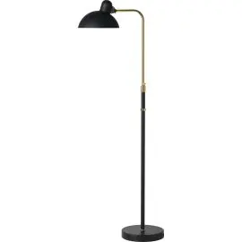 Fabrikspris - FRITZ HANSEN KAISER IDELL 6580-F MAT SORT/MESSING GULVLAMPE
