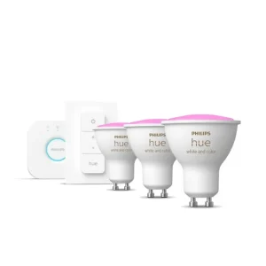 Philips Huewhite color ambiance startsæt GU10, 3 lyskilder, 1 bridge, bluetooth | Kan købes nu