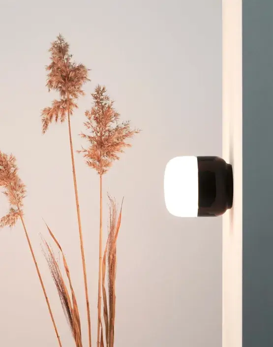 Begrænset antal - Ohm 100/110 loftlampe / væglampe, sort/mat opal