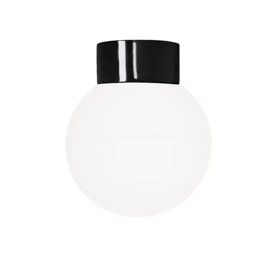 Classic Globe 200 loftlampe / væglampe IP54, sort/mat opal | Topkvalitet