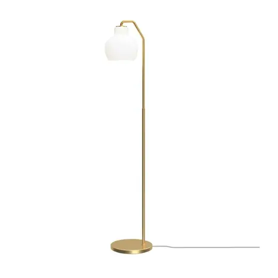 VL Ringkrone gulvlampe, messing/blank opal | Hurtig forsendelse