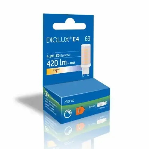 Toppris - LED G9 4,1W 2700k, dæmpbar