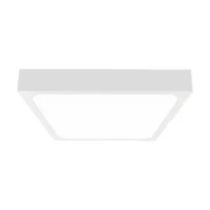 18W kvadratisk LED loftslampeIP44, 23x23cm, hvid kant, kold hvid, inkl. lyskilde - Bestseller