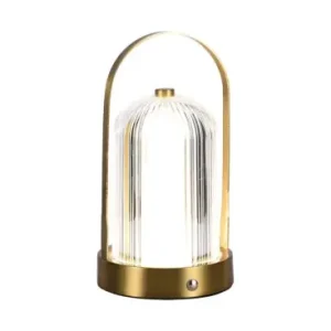 1W genopladelig LED bordlampe, touch dæmpbar3-i-1 CCT, French Gold, 1800mAh batteri, højde 19cm | Kampagnetilbud