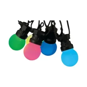 7m LED lyskæde med 15 RGB pærer0.5W/pære, styres via medfølgende fjernbetjening | Udsalg