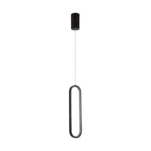 13W oval LED pendel, 40cmSort, moderne design, IP20 indendørs - Næsten udsolgt
