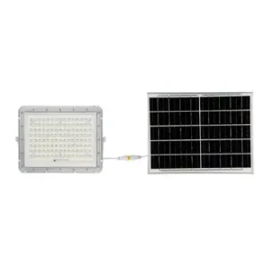 VT LED Solar Projektør 180W6400K, 16000 mAh Batteri, 3m Kabel, Smart IR Fjernbetjening, Hurtig Opladning, Hvid - Køb direkte
