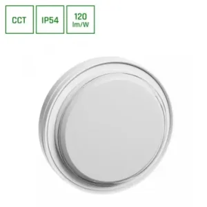 15W Pastilo LED loftlampe1800lm, IP54, IK10, 3CCT, Ø22,1cm, hvid kant - Begrænset lager