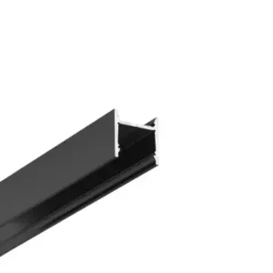 Tilbudspris - 2m aluprofil LEVEL12 C/U1Sort anodiseret, påbygning, LED skinne