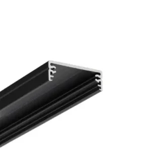 Nem betaling - 2m aluprofil WIDE24 G/WSort anodiseret, påbygning, LED skinne