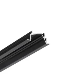 1m aluprofil DIAGONAL14 F/TYSort anodiseret, indbygget, LED skinne | Nyt produkt
