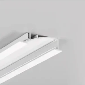 Bestil nemt - 2m aluprofil FLAT8 H/UXHvid lakeret, indbygget, LED skinne