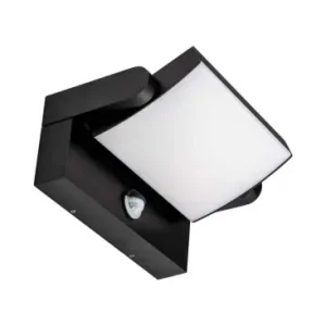 17W LED væglampe med sensorIP65, sort, PIR sensor, inkl. lyskilde - Køb online
