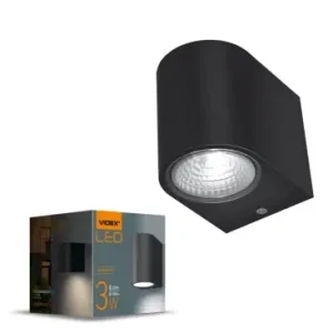 3W facade væglampeSort, 180lm, 2700K, IP54 udendørs, aluminium - Tilbud