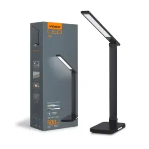 18W LED skrivebordslampe med trådløs opladning700lm, 5-trins dæmpbar, CCT justerbar, sort, flicker free - Populær