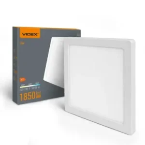 18W kvadratisk LED loftlampe / indbygningspanel1850lm, 3CCT, 21,7 x 21,7 cm, hvid kant, indbygget eller påbygning | Kun få tilbage