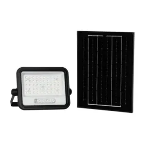 VT-104W LED projektør 100Wmed solpanel, CCT 7in1, sort hus, batteriindikator, IP65 - Netop tilføjet