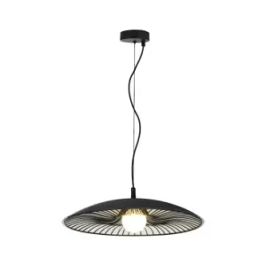 Premium | Designer pendellampeØ60cm, G9 fatning, sort/hvid metal og glas, uden lyskilde