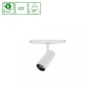 Sikker betaling - 7W Shift Spot S/M skinnespot til 48V systemCCT, 48V, RA90, 24 grader, 5 års garanti