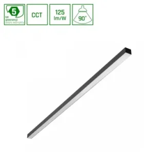 1503mm Allday Basic loftarmatur 50W3CCT, 230V, 90°, IP20, 42x37mm, sort, PR, UGR19, LED | Rabat
