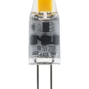 G4 1W COB LED pære, 12V100lm, dæmpbar, 2700K, klar glas - Så længe lager haves
