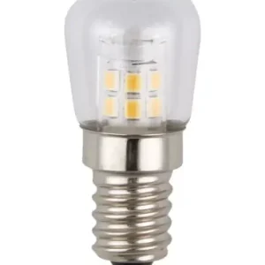 E14 2W LED køleskabspære5,1cm, klar, 2700K | Bestil online