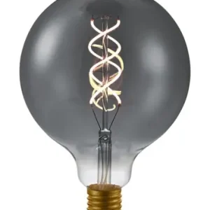 E27 5W dæmpbar LED pæreG125, Double Helix filament, røgfarvet glas, 2200K - Kan købes nu