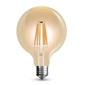Begrænset lager - E27 8W dæmpbar LED globepæreØ12,5 cm, Kultråd, ekstra varm hvid