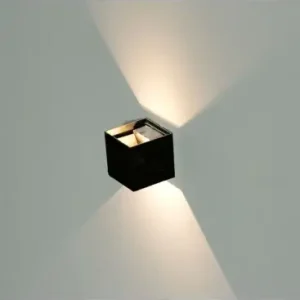 12W LED væglampeIP65 udendørs, Sort, firkantet, justerbar spredning, inkl. lyskilde | Kun kort tid