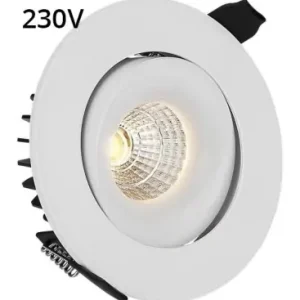 9W Ø11,5cm indbygningsspot dæmpbar RA90Hul Ø9,5 cm, Mål Ø11,5 cm, Hvid kant | Eftertragtet