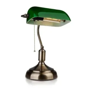 V-Tac Klassisk skrivebordslampeGrønt glas, 1,5 meter ledning, E27 fatning, uden lyskilde maks. 60W - Spar mere