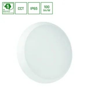 18W NYMPHEA CITY PRO LED loftlampe med sensorCCT, IP65, IK10, 1800lm, hvid, udendørs/indendørs - Toppris
