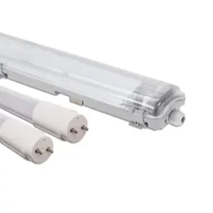 120cm Armatur + 2x LED rør T8IP65, gennemfortrådet | Begrænset antal