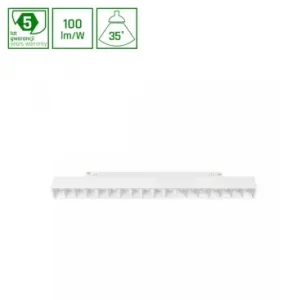 17W DALI SHIFT Grid M Skinne Lys35°, Hvid, 30.3x2.3x4.2cm | Kan bestilles