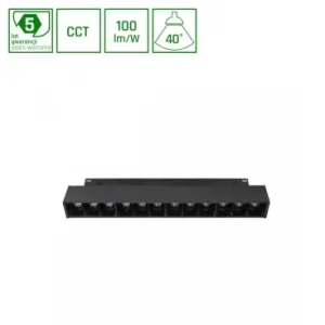 12W SHIFT Smart-Grid S Skinne Lys 20,4cm35°, Sort, CCT/Dim, Zigbee | Særpris