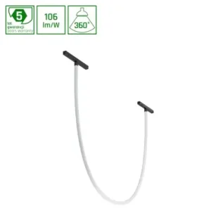 150cm 24W SHIFT Neon L magnetisk lysskinne, 48V3000K, RA>90, 106lm/W, Ø22mm | Kun denne uge
