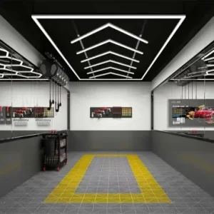 384W RA95 Lysgitter LED + ramme komplet sæt (Hexagon)Inkl. strømtilslutning - Få tilbage
