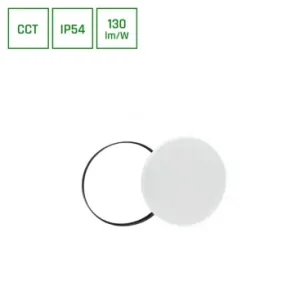 18W Nymphea Black & White loftlampeØ25cm, IP54, CCT, 130lm/W, sort/hvid kant | Kampagnetilbud