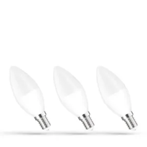 3 stk. E14 6W LED kertepæreC37, Varm hvid, 3000K | Særtilbud