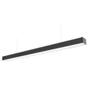 36W LED lysskinne120cm, 120 lm/W, Sort, loftlampe til kontor, inkl. wireophæng | Godt tilbud