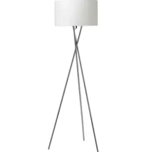 Udsalg - Uptown Gulvlampe E27 i Krom Med Hvid LampeskærmNielsen Light