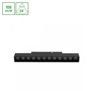 12W SHIFT BASIC GRID skinnespot til 48V skinnesystem4000K, 22cm, neutral hvid, magnetisk monteret - Mest solgt